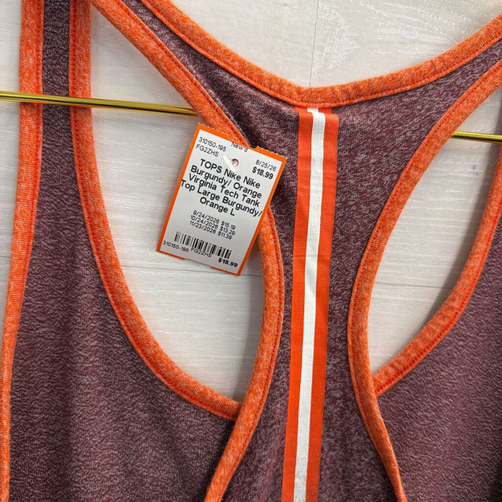 Nike Burgundy/ Orange Virginia Tech Tank Top Large