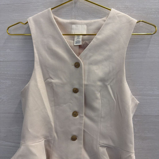 Cream Sleeveless Button Front Top Extra Small