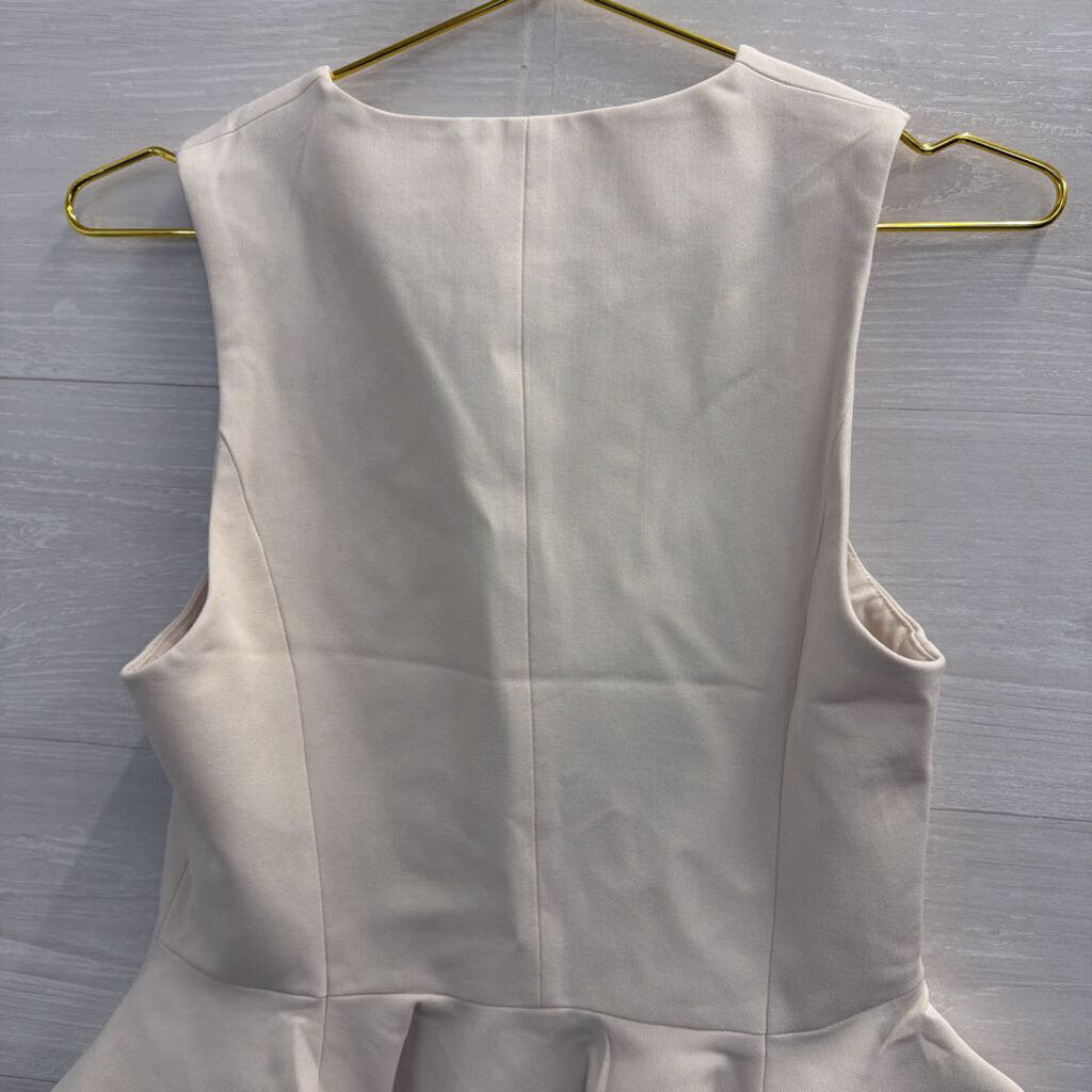 Cream Sleeveless Button Front Top Extra Small