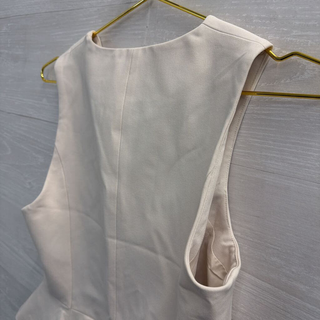 Cream Sleeveless Button Front Top Extra Small