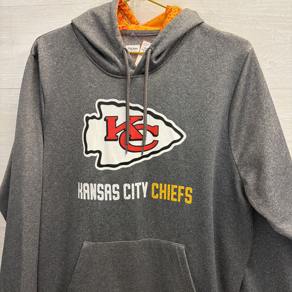 NFL Team Apparel Grey Kansas City Chiefs Hoodie Medium