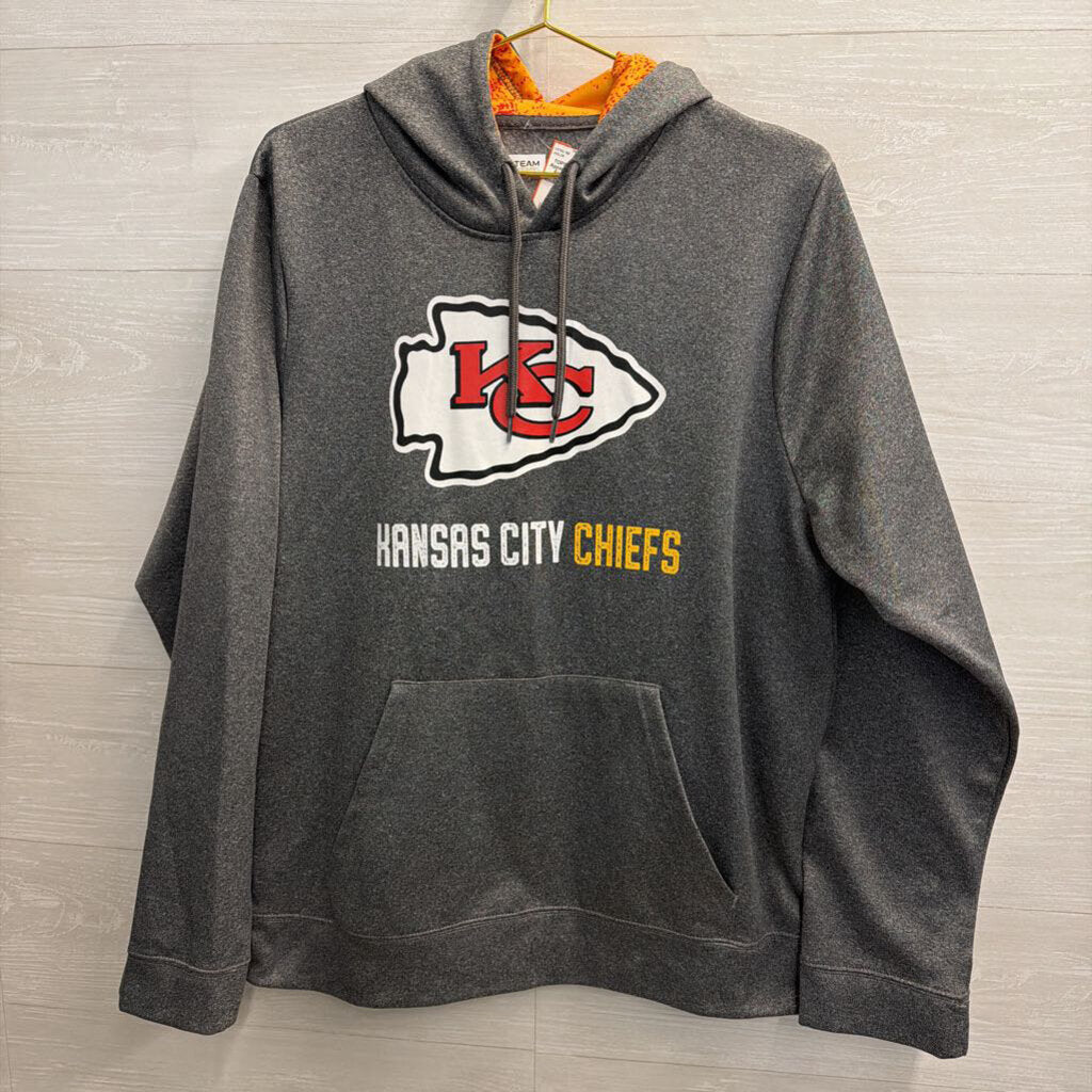 NFL Team Apparel Grey Kansas City Chiefs Hoodie Medium