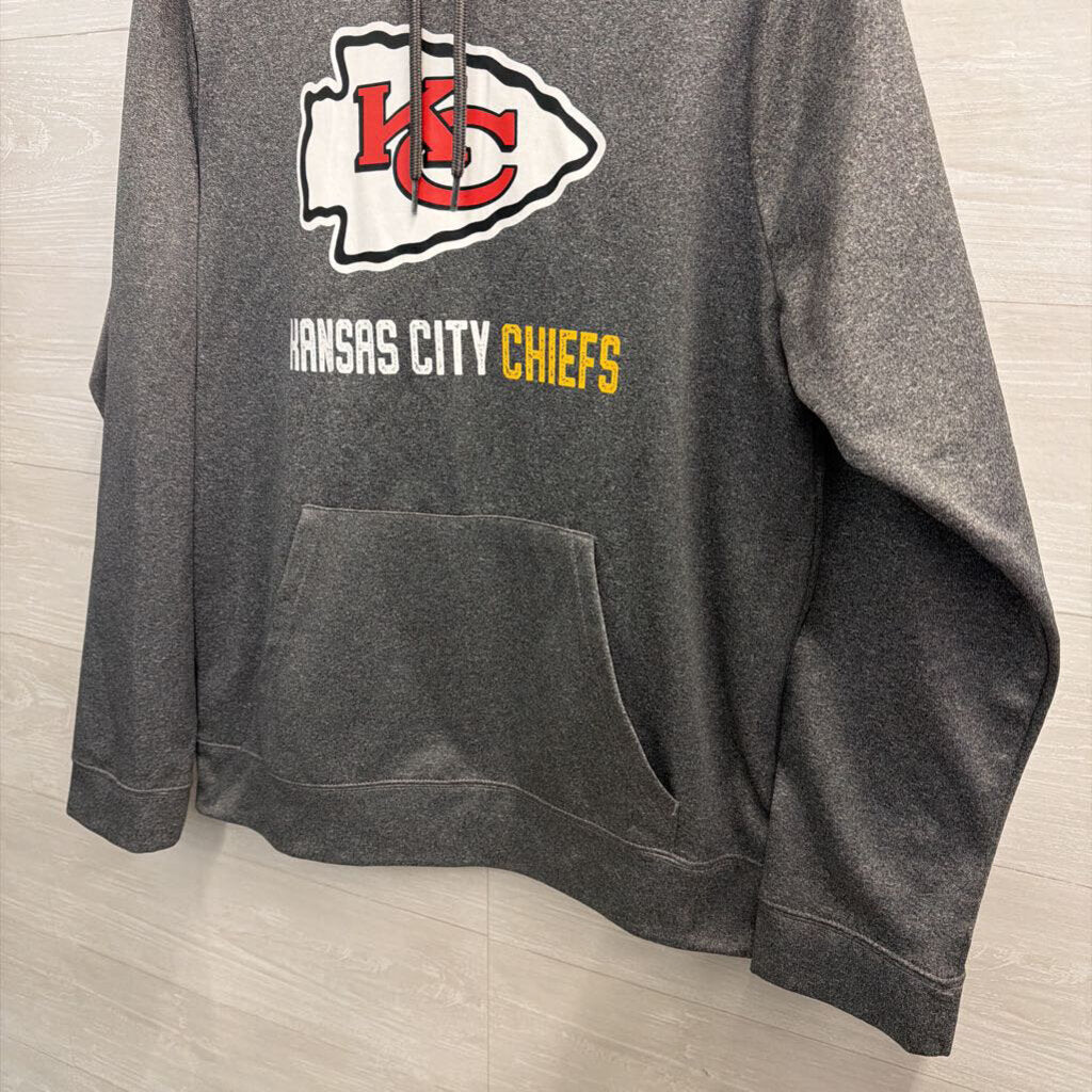 NFL Team Apparel Grey Kansas City Chiefs Hoodie Medium