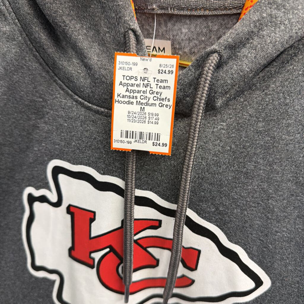 NFL Team Apparel Grey Kansas City Chiefs Hoodie Medium