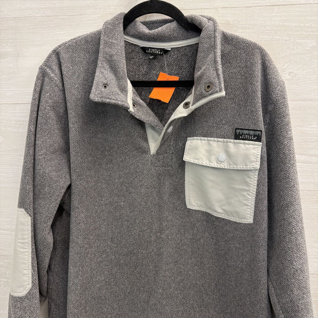 Simply Southern Grey Soft Long Sleeve Pullover Large