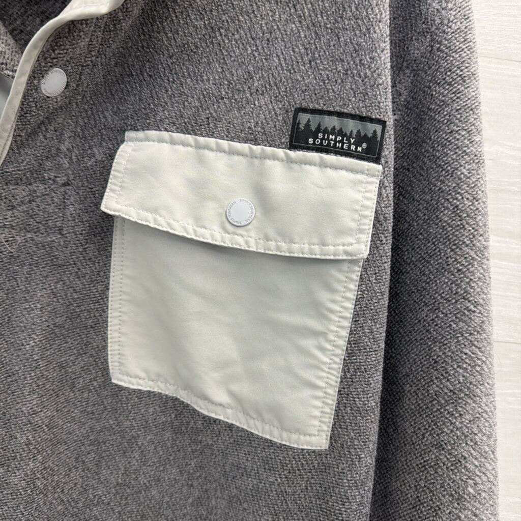 Simply Southern Grey Soft Long Sleeve Pullover Large