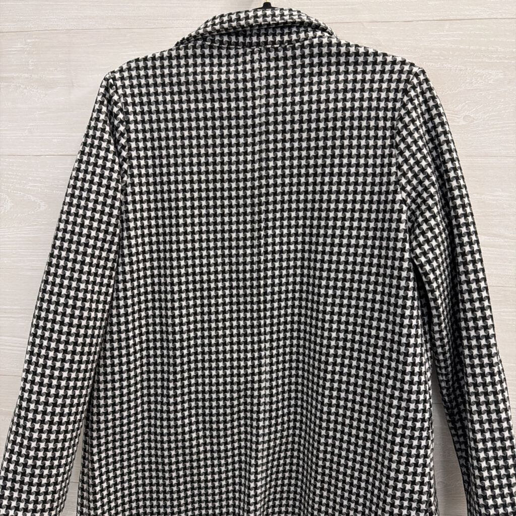 Shinestar Black/ White Houndstooth Open Front Jacket Small