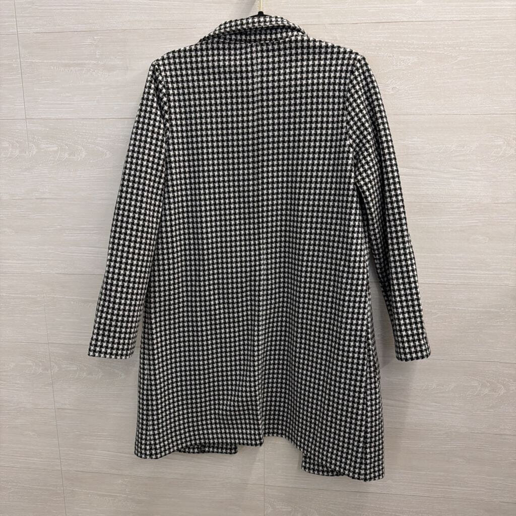 Shinestar Black/ White Houndstooth Open Front Jacket Small