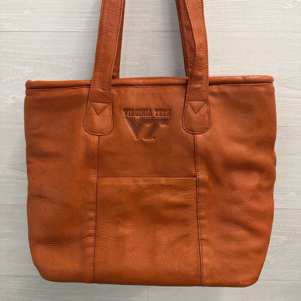 Virginia Tech Leather Tote Bag