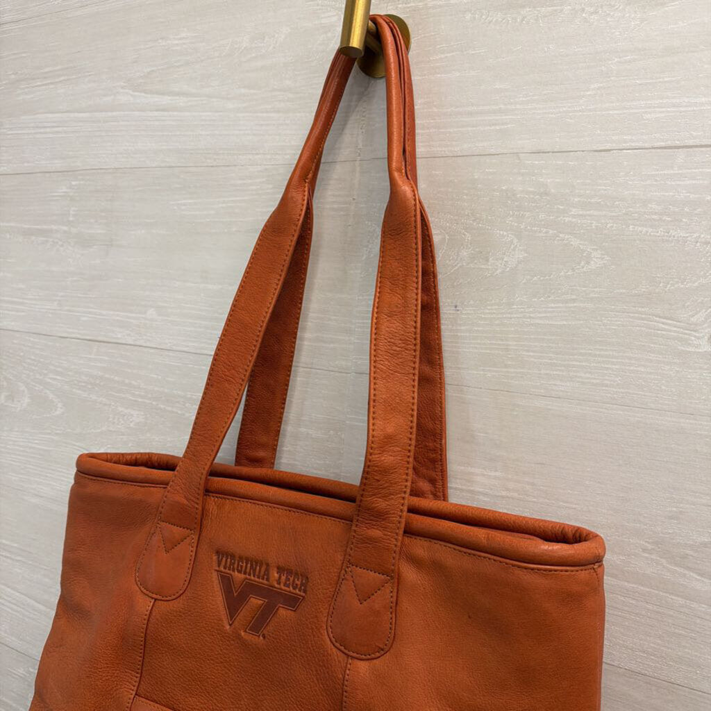 Virginia Tech Leather Tote Bag