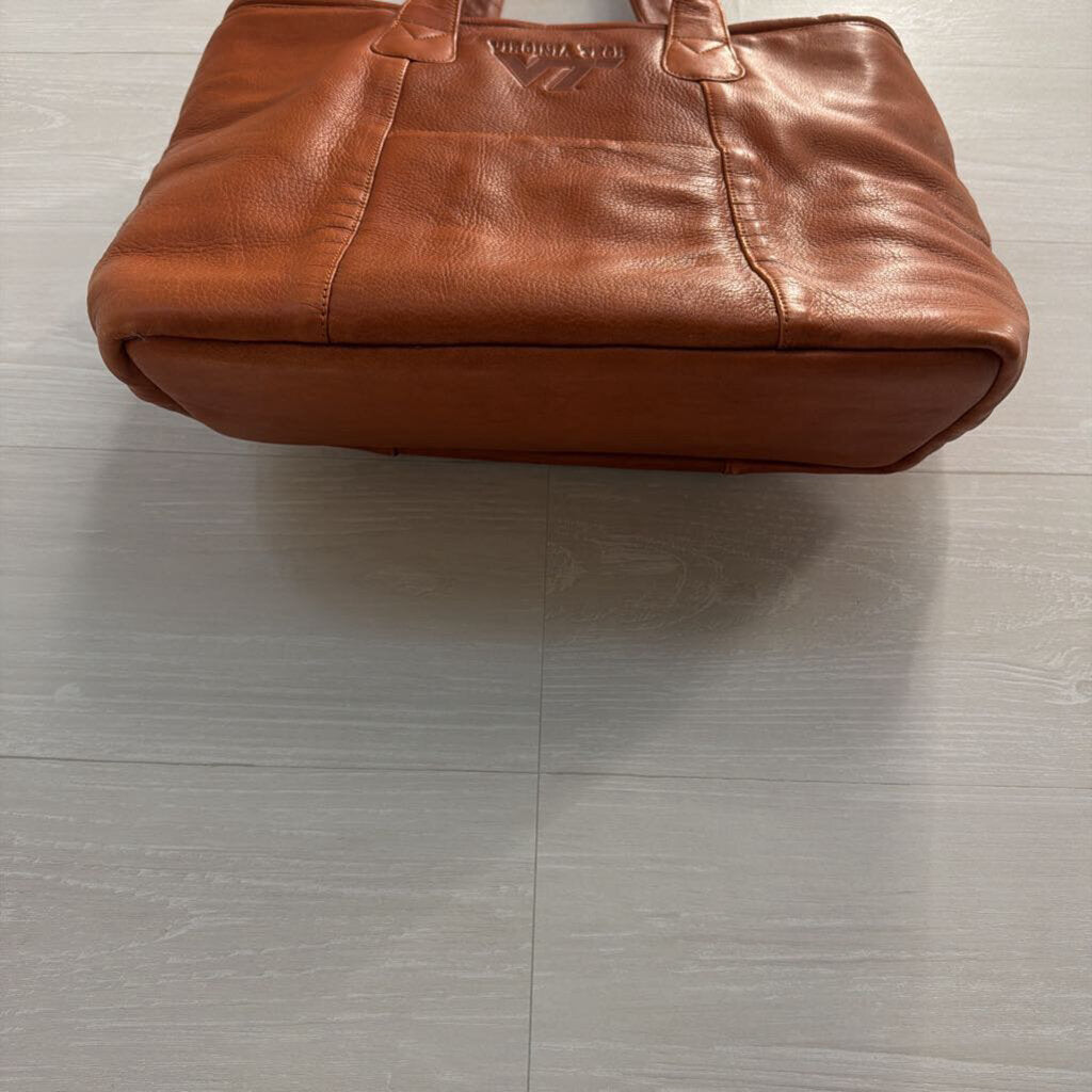 Virginia Tech Leather Tote Bag