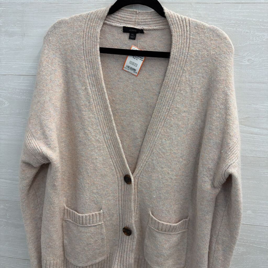 J Crew Pink Cardigan Sweater Extra Large