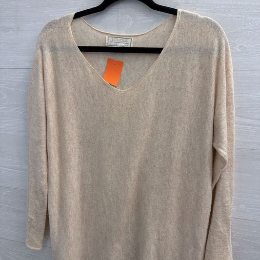 Sinuous Beige Knit Long Sleeve Top Small