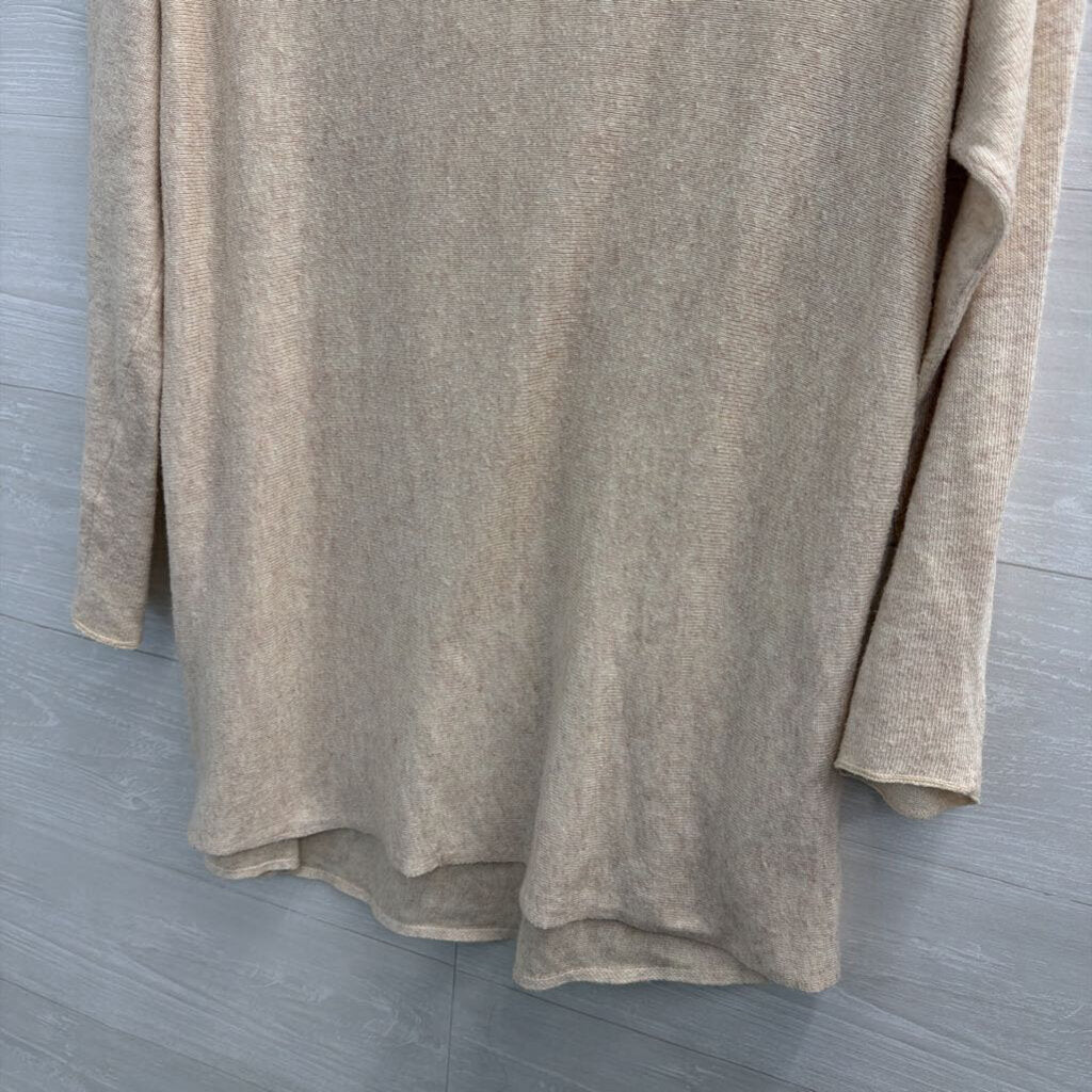 Sinuous Beige Knit Long Sleeve Top Small
