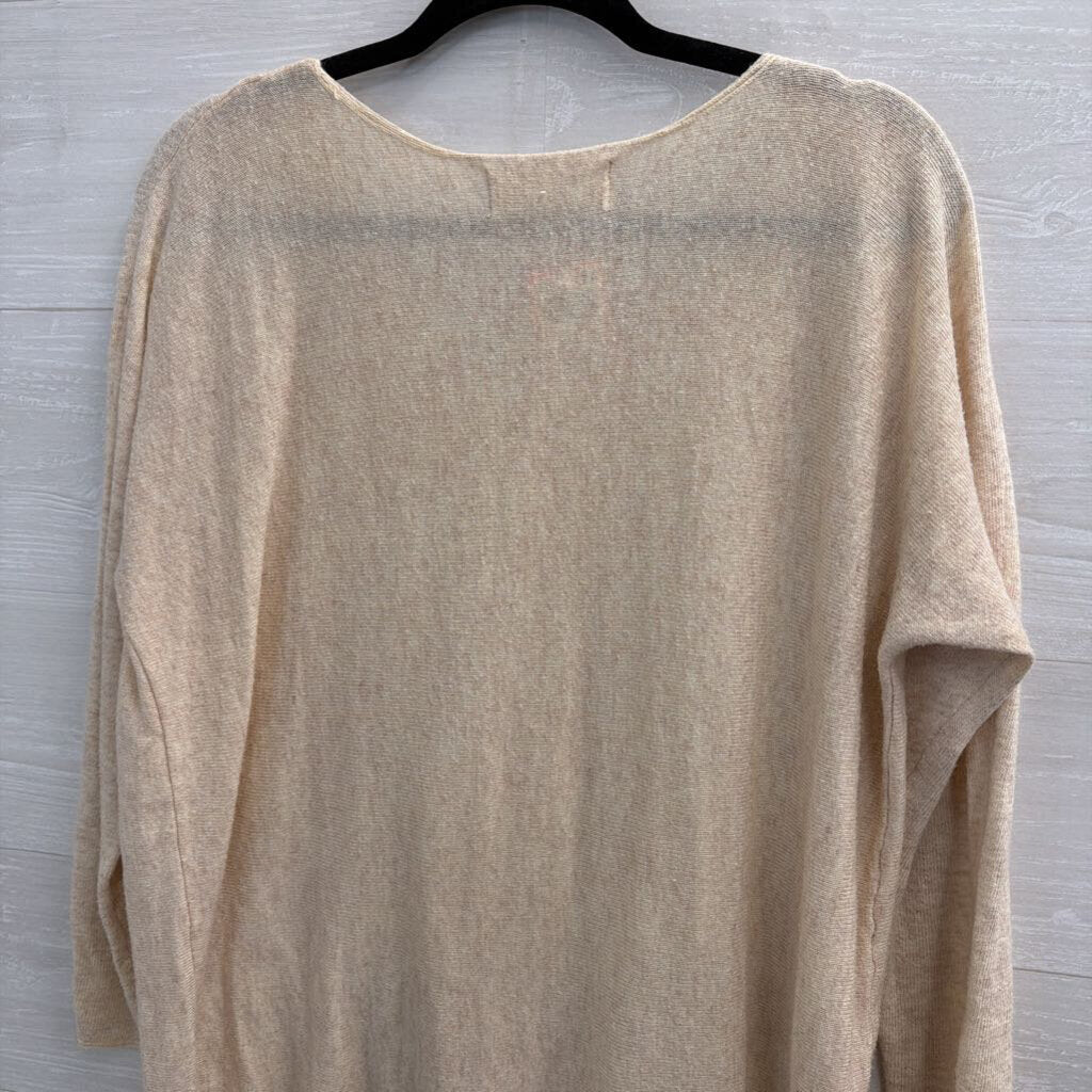 Sinuous Beige Knit Long Sleeve Top Small