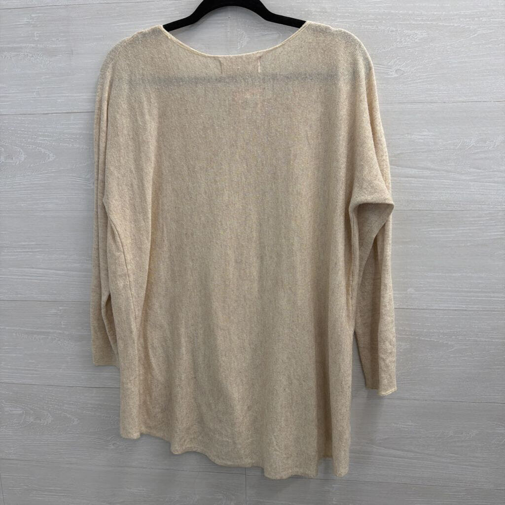 Sinuous Beige Knit Long Sleeve Top Small
