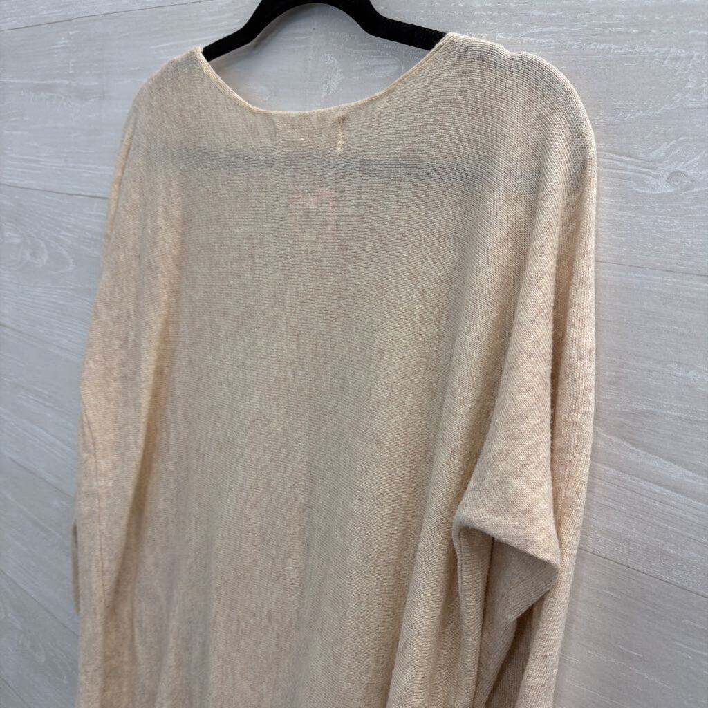 Sinuous Beige Knit Long Sleeve Top Small