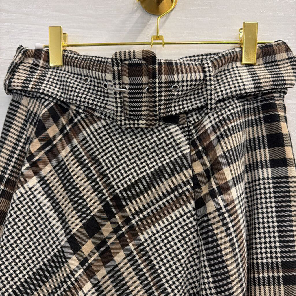 Brown/ Black Plaid Midi Skirt 6
