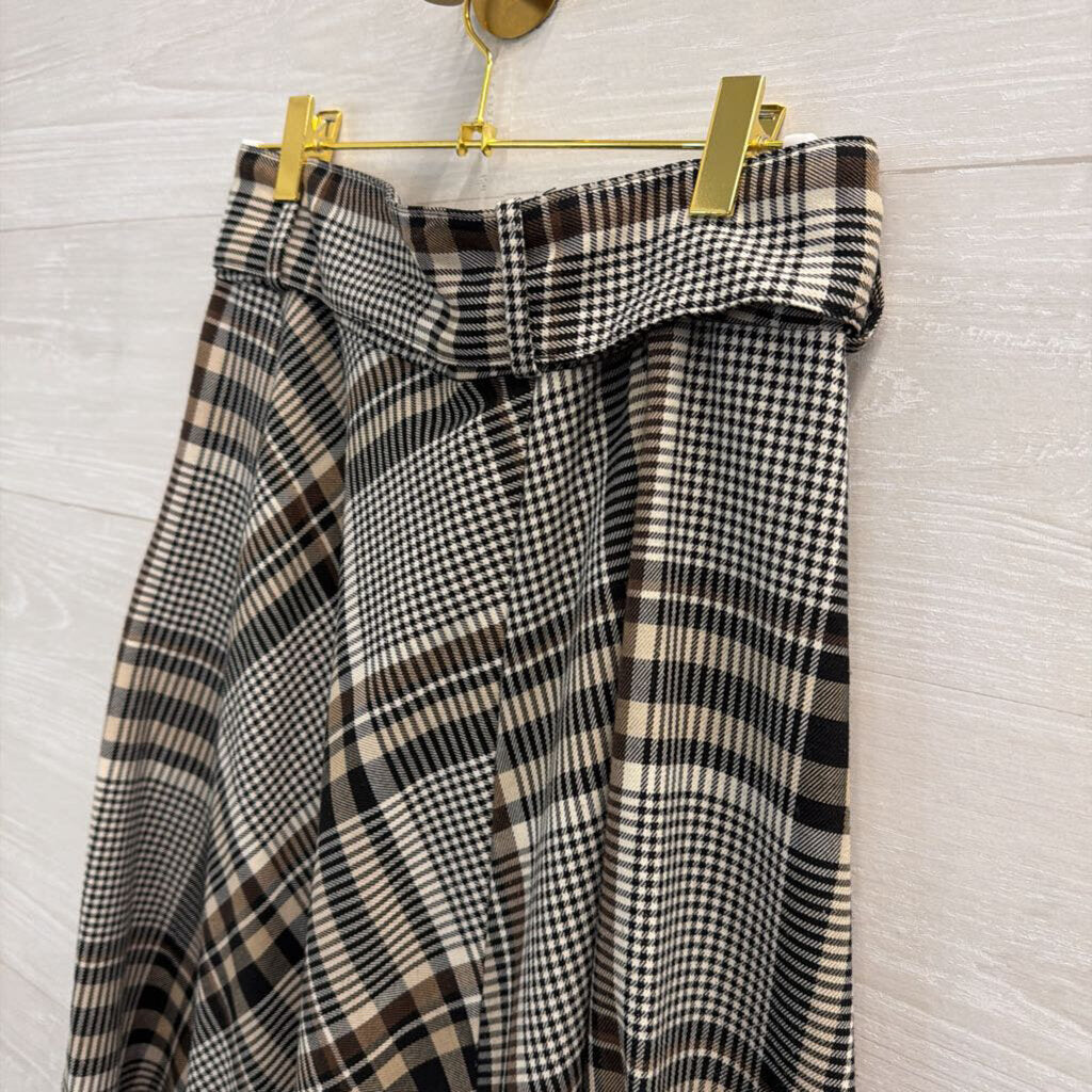 Brown/ Black Plaid Midi Skirt 6