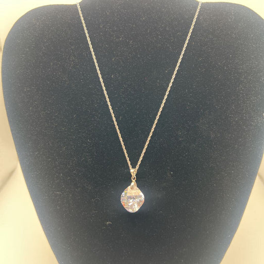 Silver Crystal Pendant Necklace