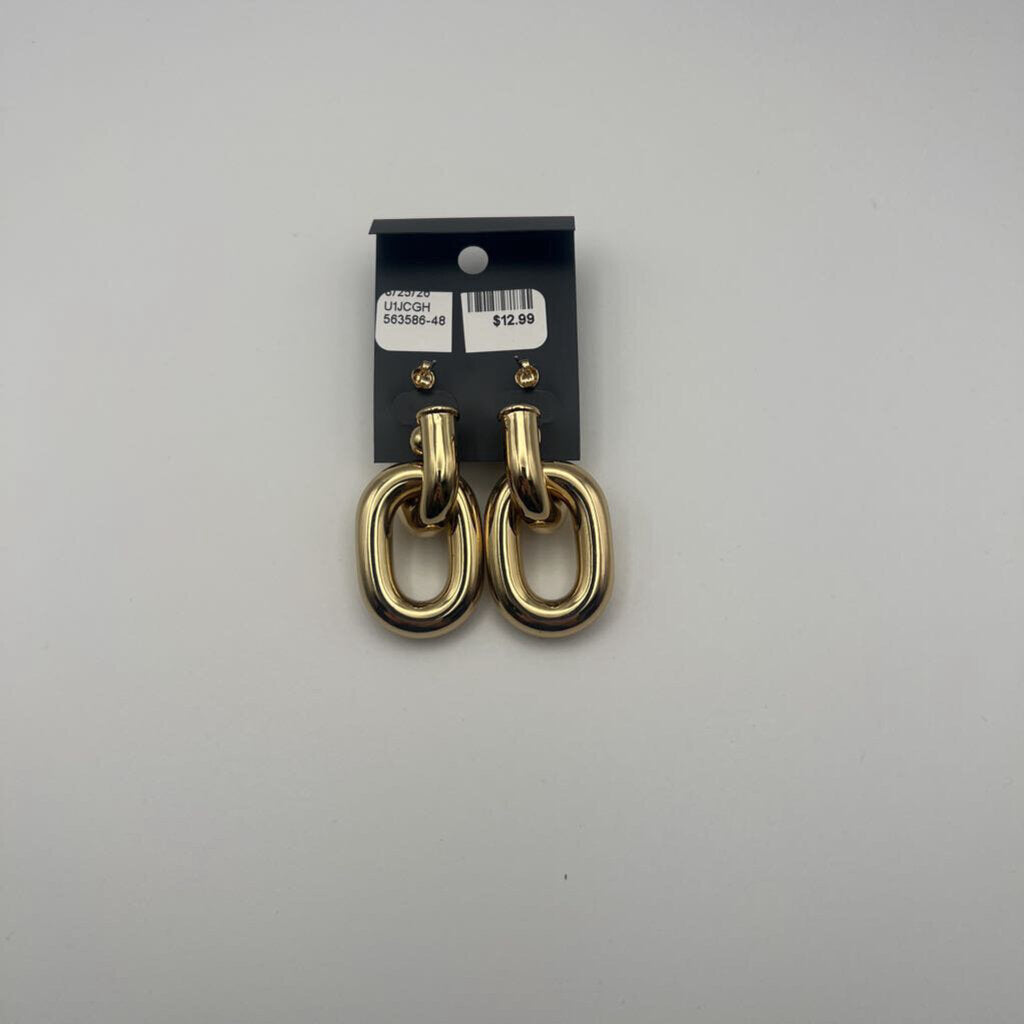 Gold Link Drop Earrings