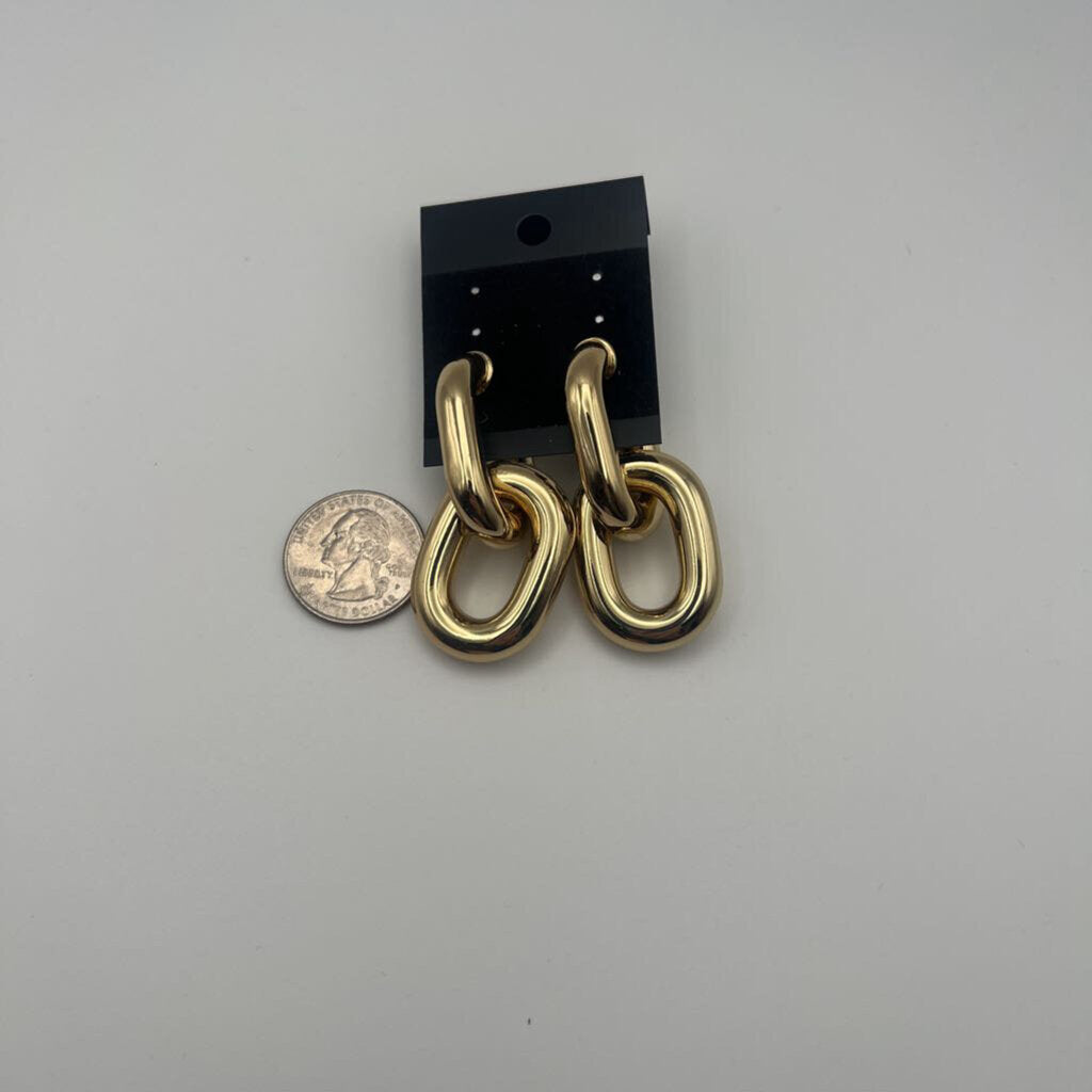 Gold Link Drop Earrings