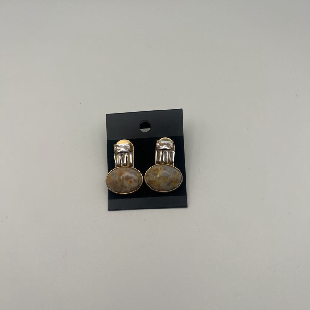 Gold/ Multi Stone Earrings