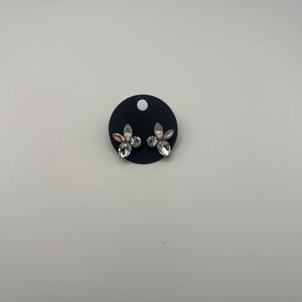 Clear/ Pink Stone Stud Earrings