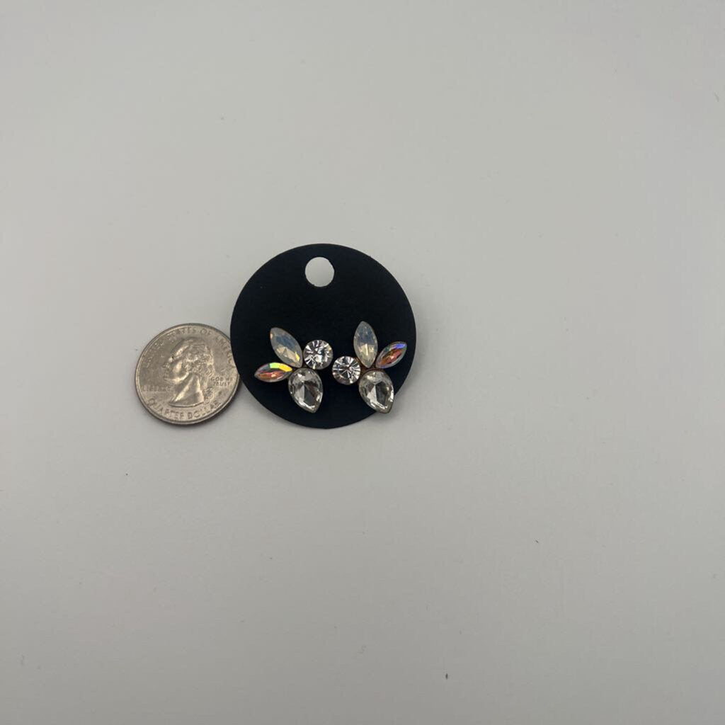 Clear/ Pink Stone Stud Earrings