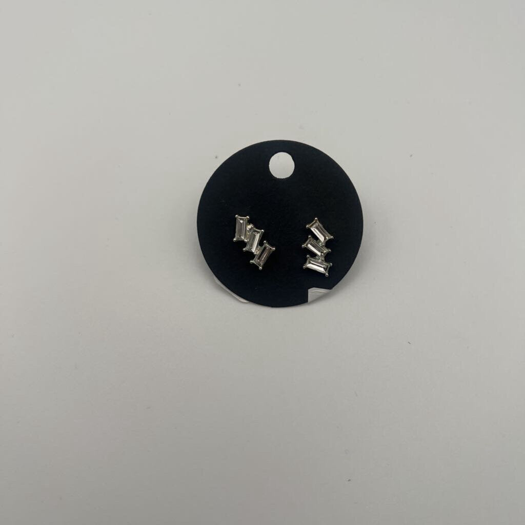 Silver/ Rhinestone Stud Earrings