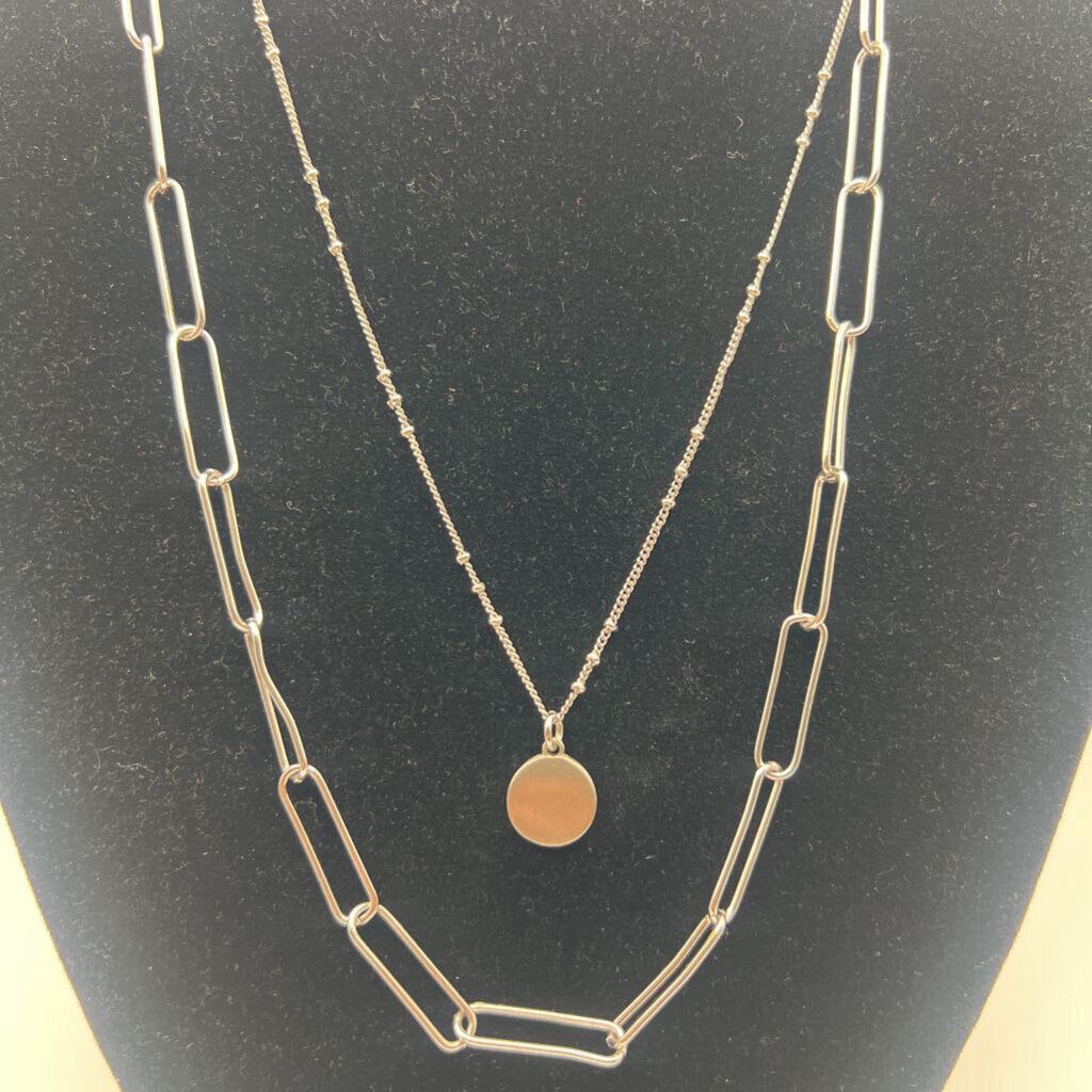 Silver Layered Chain Necklace