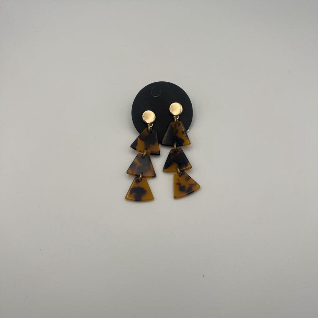 Gold/ Brown Drop Statement Earrings