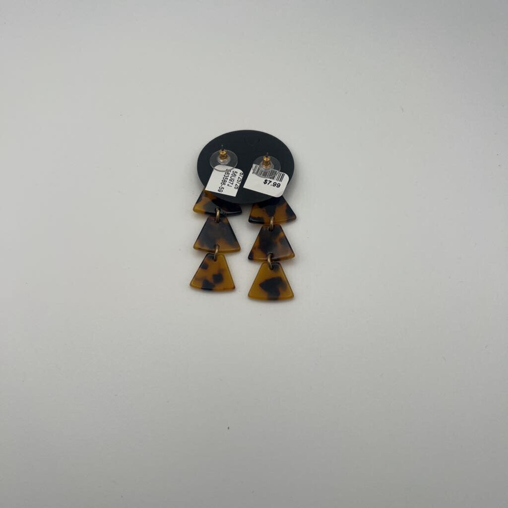 Gold/ Brown Drop Statement Earrings