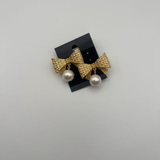 Kate Spade Gold/ Pearl Bow Earrings
