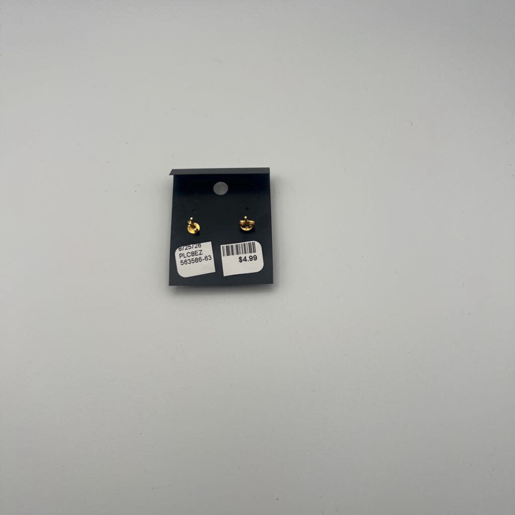 White Stone Square Stud Earrings