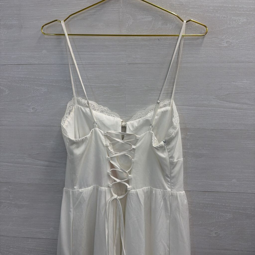 White Coreset Top Midi Dress Extra Large