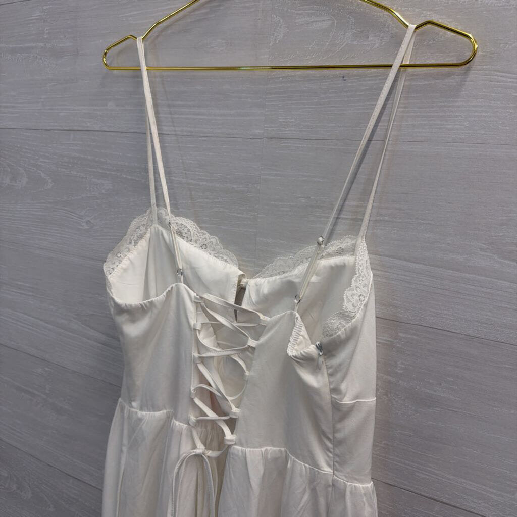 White Coreset Top Midi Dress Extra Large