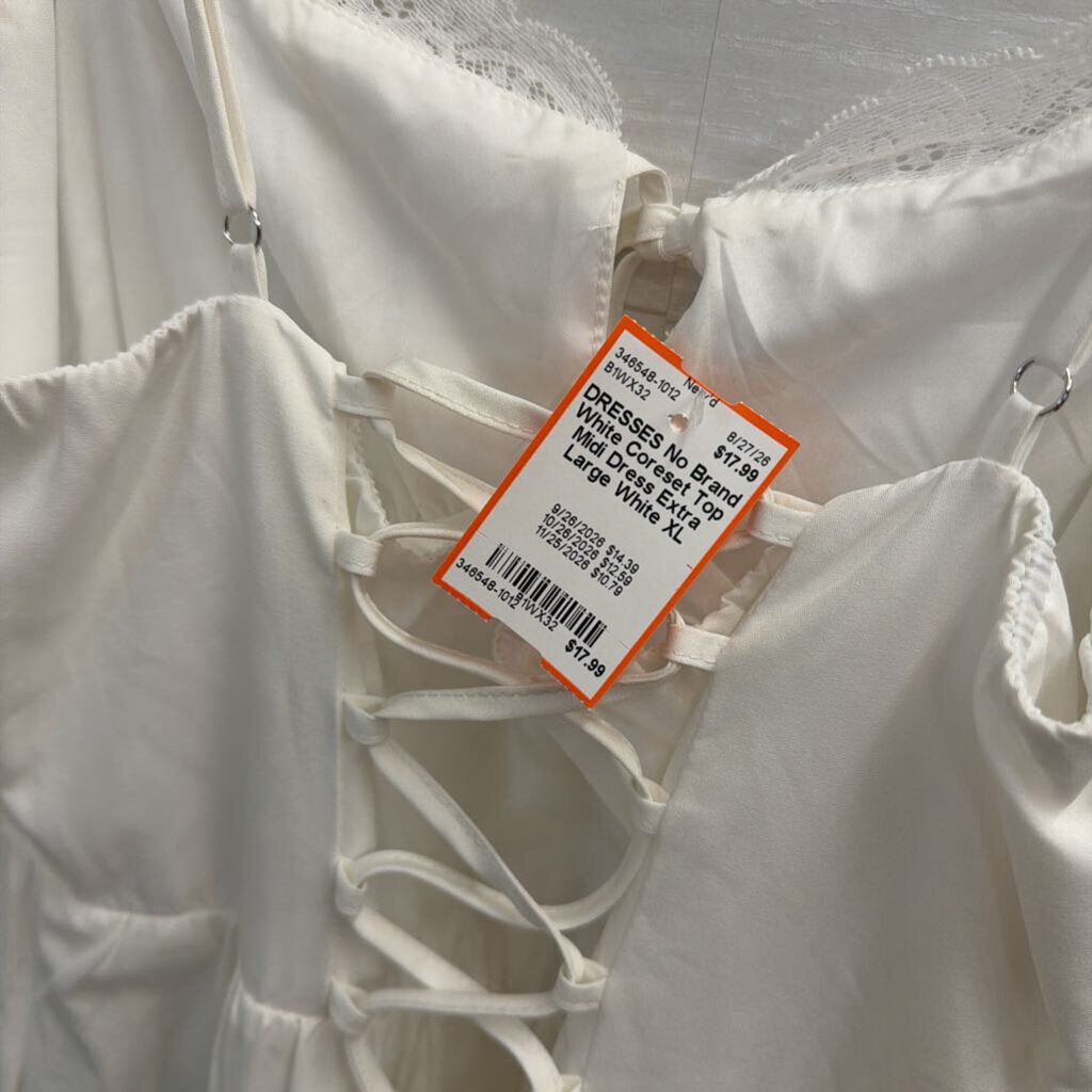 White Coreset Top Midi Dress Extra Large