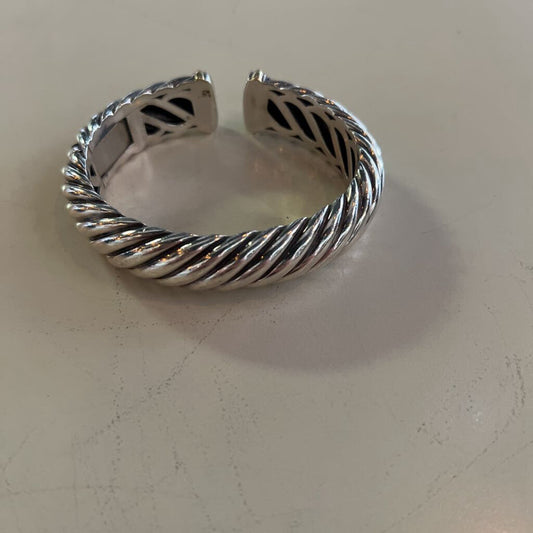 David Yurman Two Tone Wide Sculpted Cable Cuff Bracelet