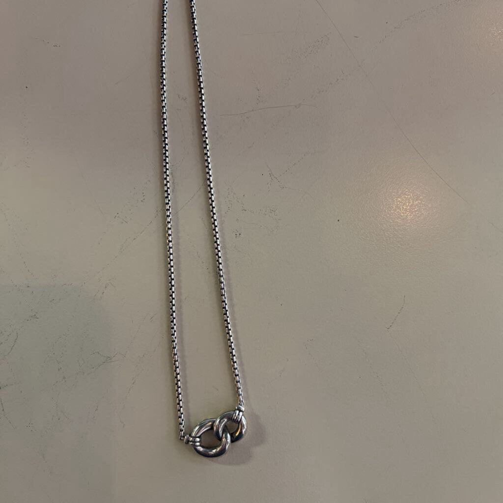 David Yurman Tow Tone Interlocking Circles Pendant Necklace