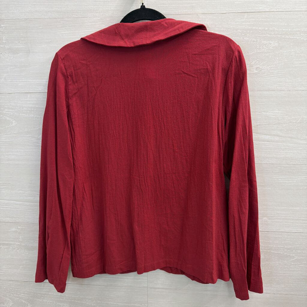 Harper and Wells Red 100% Cotton Long Sleeve Button Down Top Large