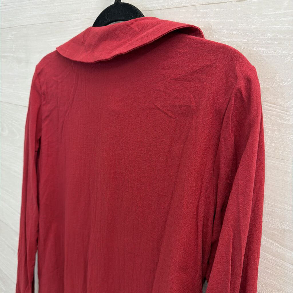 Harper and Wells Red 100% Cotton Long Sleeve Button Down Top Large