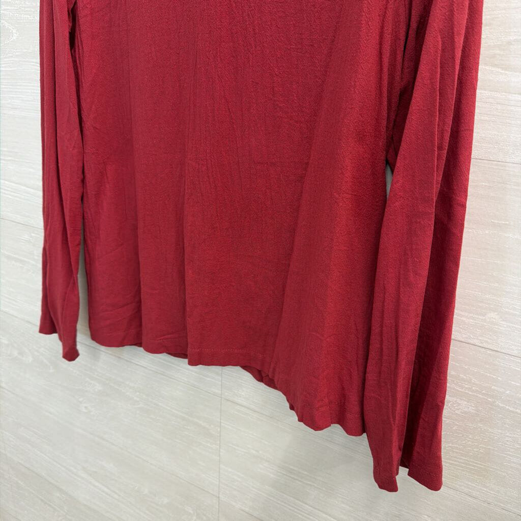 Harper and Wells Red 100% Cotton Long Sleeve Button Down Top Large