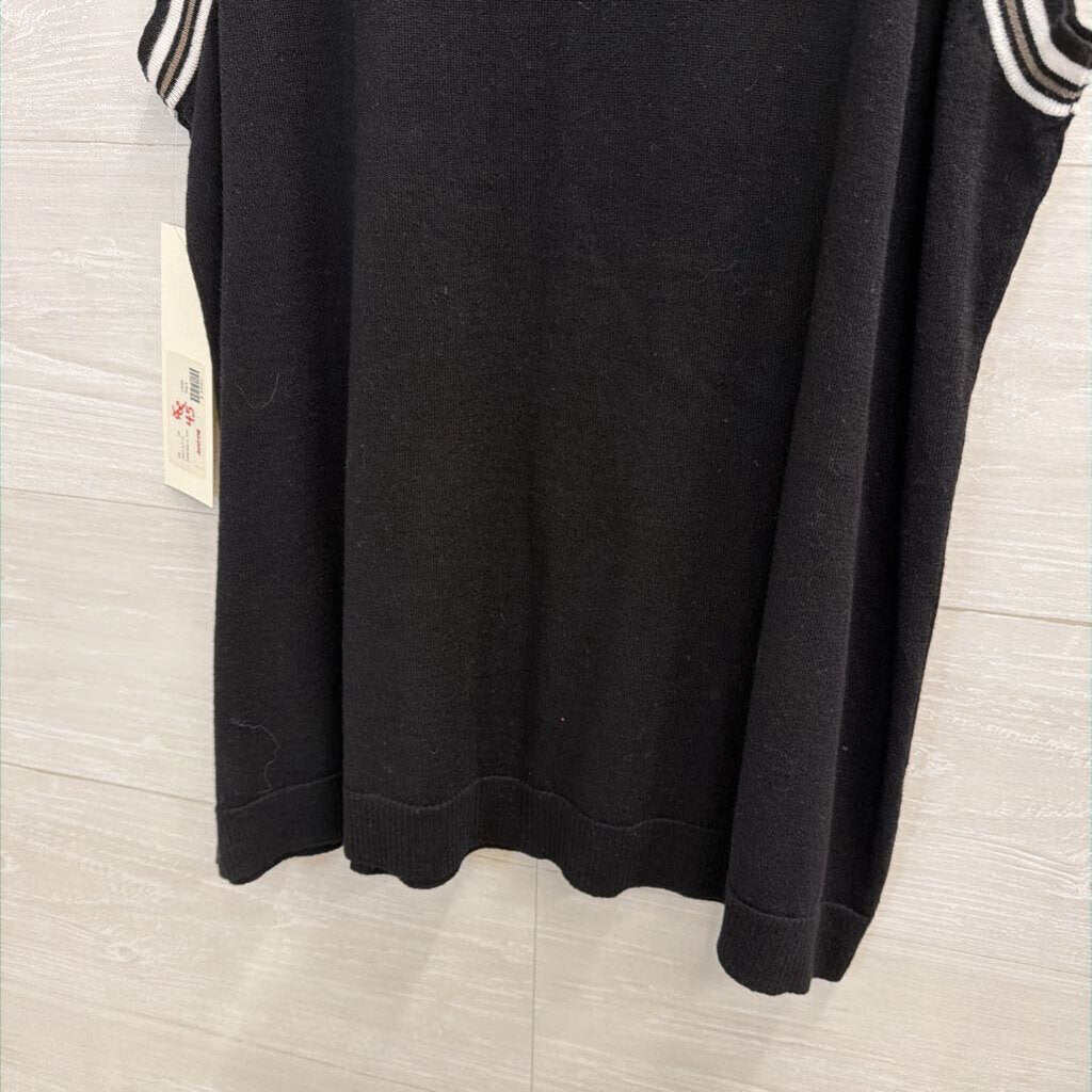Peace of Cloth Black/ White/ Gold Striped Detail Tank Top Large
