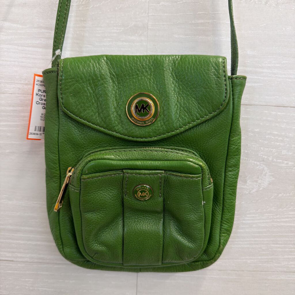 Michael Kors Green Leather Crossbody Purse
