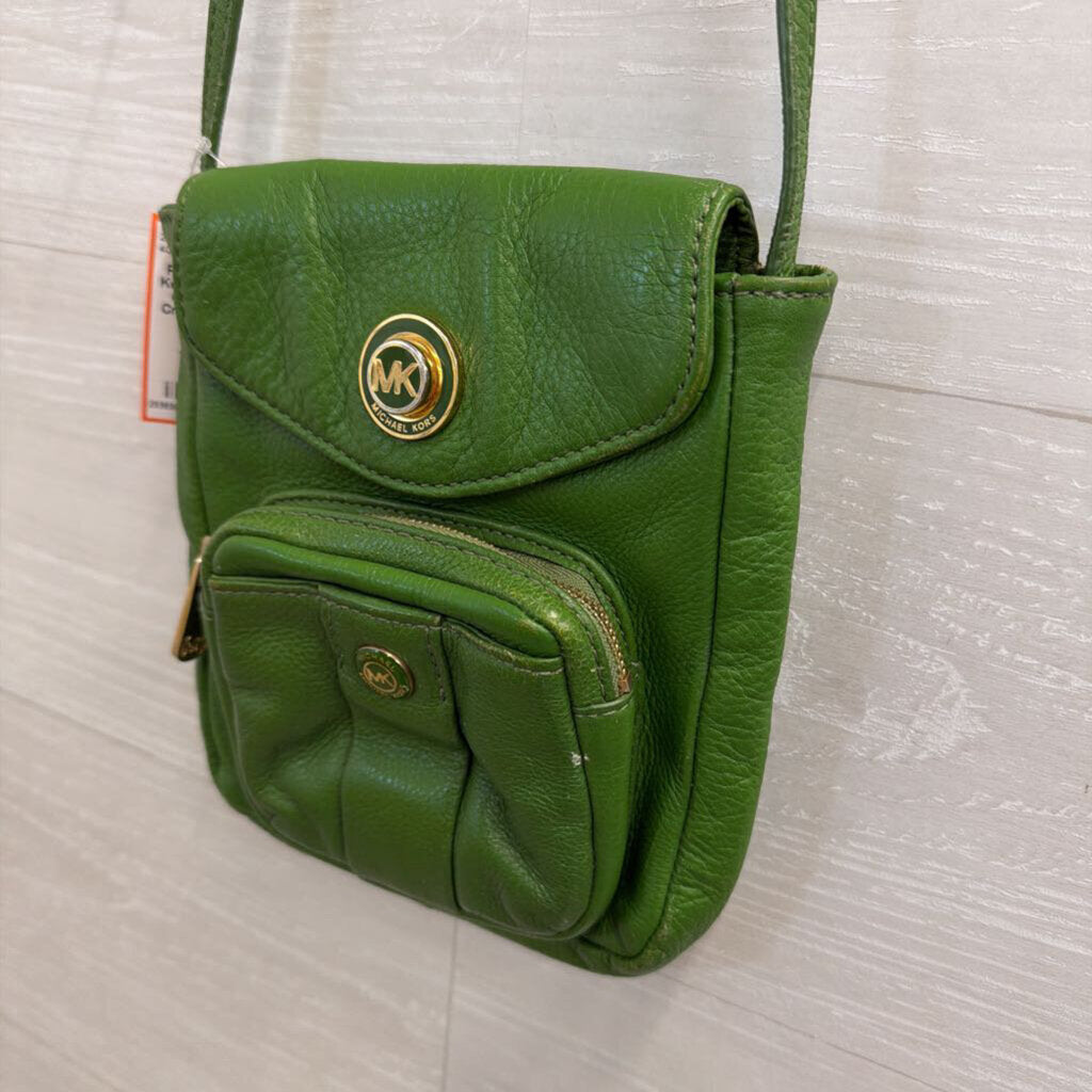 Michael Kors Green Leather Crossbody Purse