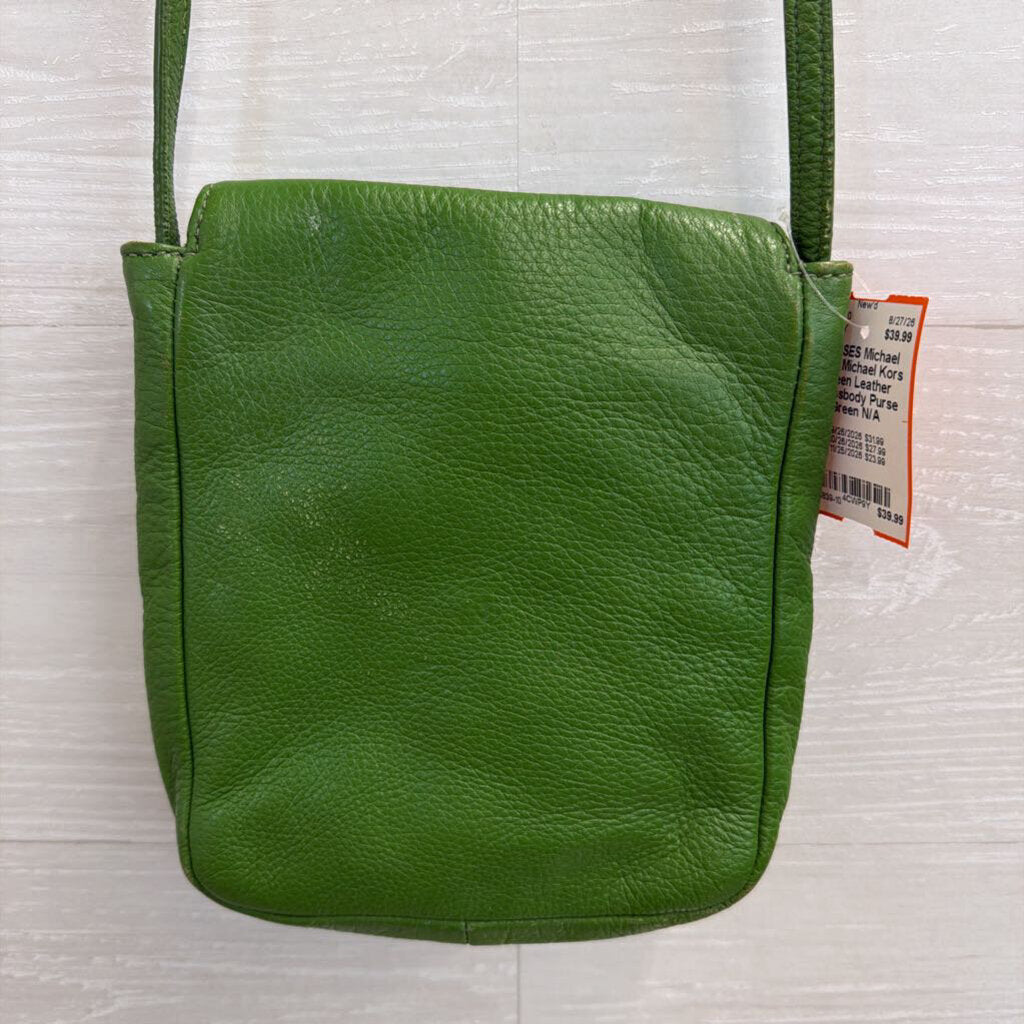 Michael Kors Green Leather Crossbody Purse