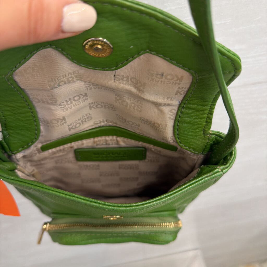 Michael Kors Green Leather Crossbody Purse