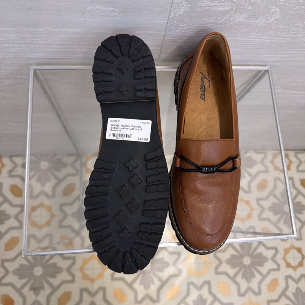 Trotters Brown Leather Loafers 8