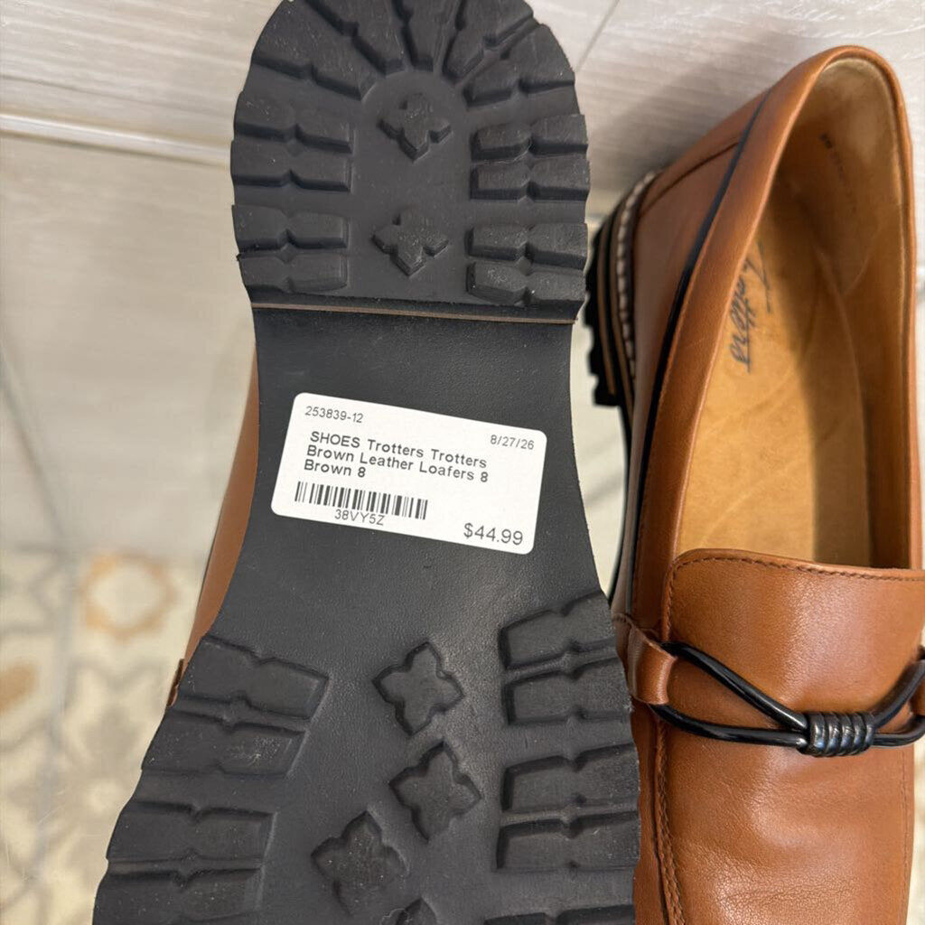 Trotters Brown Leather Loafers 8